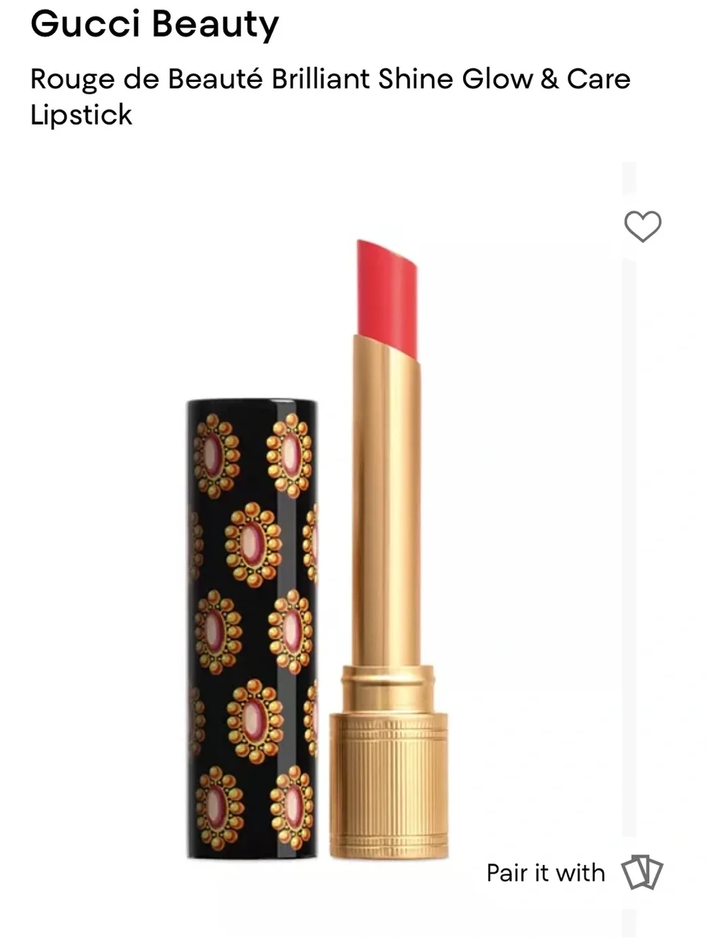 Gucci Rouge de Beauté Brilliant Shine Glow & Care Lipstick — Emmy Petal